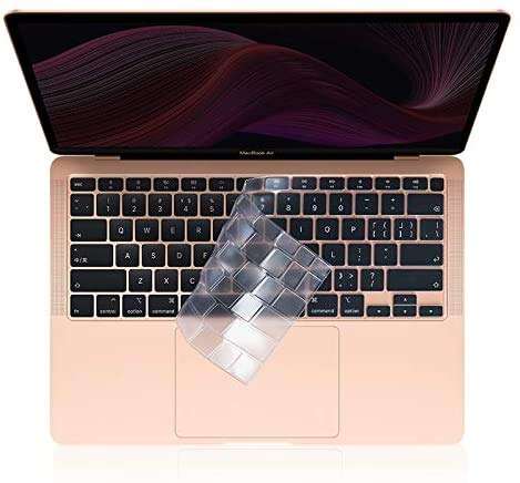 Justec 2020 Ultra Thin Soft TPU Protective Skin Keyboard Cover for MacBook Air 13 Inch 2020 Compatible Model A2179/A2337 (Clear)