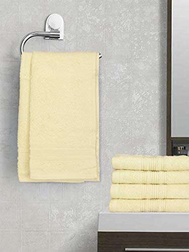 ELSTONE HOME 450 GSM Cotton Super Soft and Fluffy Hand Towel (Size 16 x 24, Beige) - Pack of 6 1