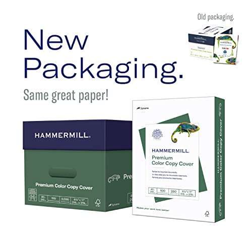 Hammermill Cardstock, Premium Color Copy, 60 lb, 8.5 x 11-10 Pack (2,500 Sheets) - 100 Bright, Made in the USA Card Stock 2