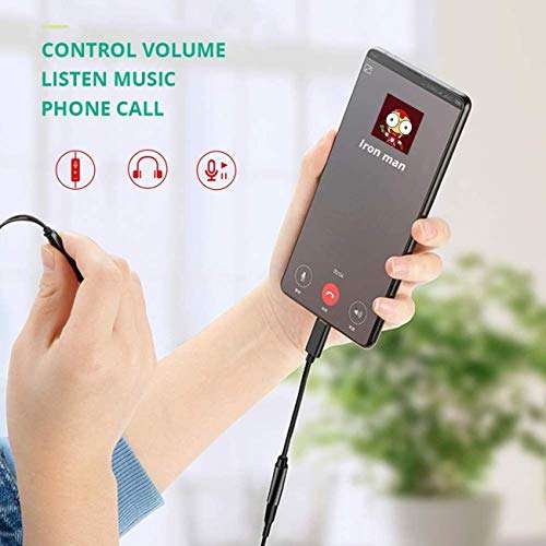 USB-C to 3.5 mm Headphone Jack Adapter[2 Pack Black], Type C to 3.5mm Aux Audio Earphone Dongle Jack Cable Adapter Connector for Samsung Galaxy/Huawei P30 Pro/Mate 10 Pro/iPad Pro/Google Pixel/OnePlus 2