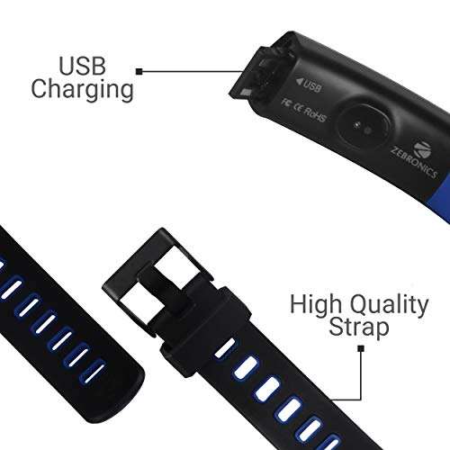 ZEB-FIT550CH, Zebronics Smart Fitness Band with Color Display, Heart Rate Monitor, Pedometer,Sleep Monitoring, Caller ID,Incoming Call Rejection & Music Control. (Blue) 6