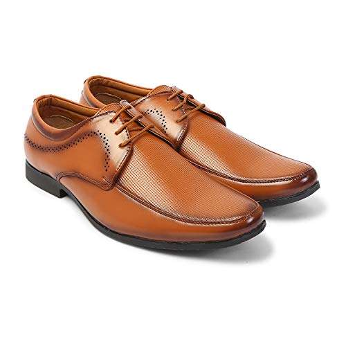 MUTAQINOTI Men's Formal Shoes Tan Handcrafted Leather Shoes for Men (in_DYTN) 9UK 4