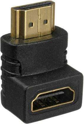 SKYUNION L-Type HDMI Extension 90 Degree HDMI Adapter 4K Male to Female HDMI Connector Extender Right Angle (Black) (Pack of-01) 1