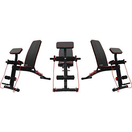 Kobo EB-1012 Steel Adjustable Dumbbell Bench(Decline/Upright) with Preacher Curl for Home Gym Imported (Black/Red) Weight Limit: 110 Kg 3