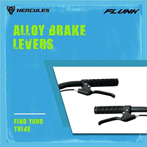 Hercules Flunk Ht 26T Single Speed 17 In Frame Road Cycle For Unisex-Adult ( Matt Neon Red, 12+ Years , Brake : Disc ), Front 6