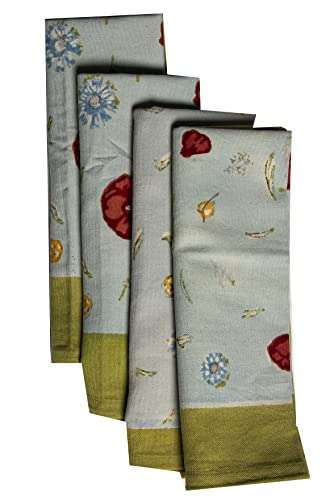CONTRAST LIVING Sabita Hand Block Printed Kitchen Towel/Dish Towel/Hand Towel Multi Color Set of 3 Pcs 5