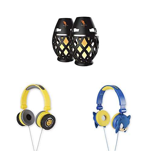 Margaritaville Tiki Torch - Waterproof Bluetooth Speaker, (2 Pack) & Over-Ear Headphones & The Hedgehog Over-Ear Headphones for Kids 1