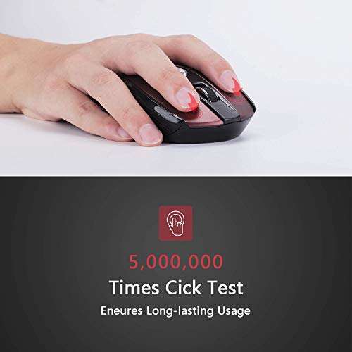 LeadsaiL Wireless Mouse for Laptop, 2.4G Portable Slim Cordless Computer Mouse with 6 Buttons, USB Mouse for Windows 10/8/7/Mac/MacBook Pro/Air/HP/Dell/Lenovo/Acer 4