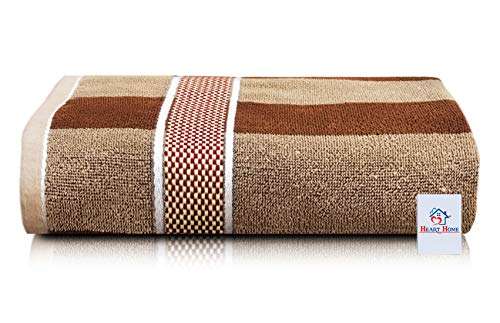 Heart Home Cotton 3 Pieces Bath Towel Super Soft, Fluffy, and Absorbent, Perfect for Daily Use 100% Cotton Towels, 500 GSM (Brown)-HEART11600 2