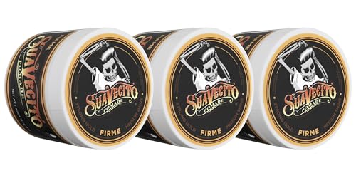 Suavecito Pomade Firme (Strong) Hold 4 oz, 3 Pack - Strong Hold Hair Pomade For Men - Medium Shine Water Based Wax Like Flake Free Hair Gel - Easy To Wash Out - All Day Hold For All Hair Styles
