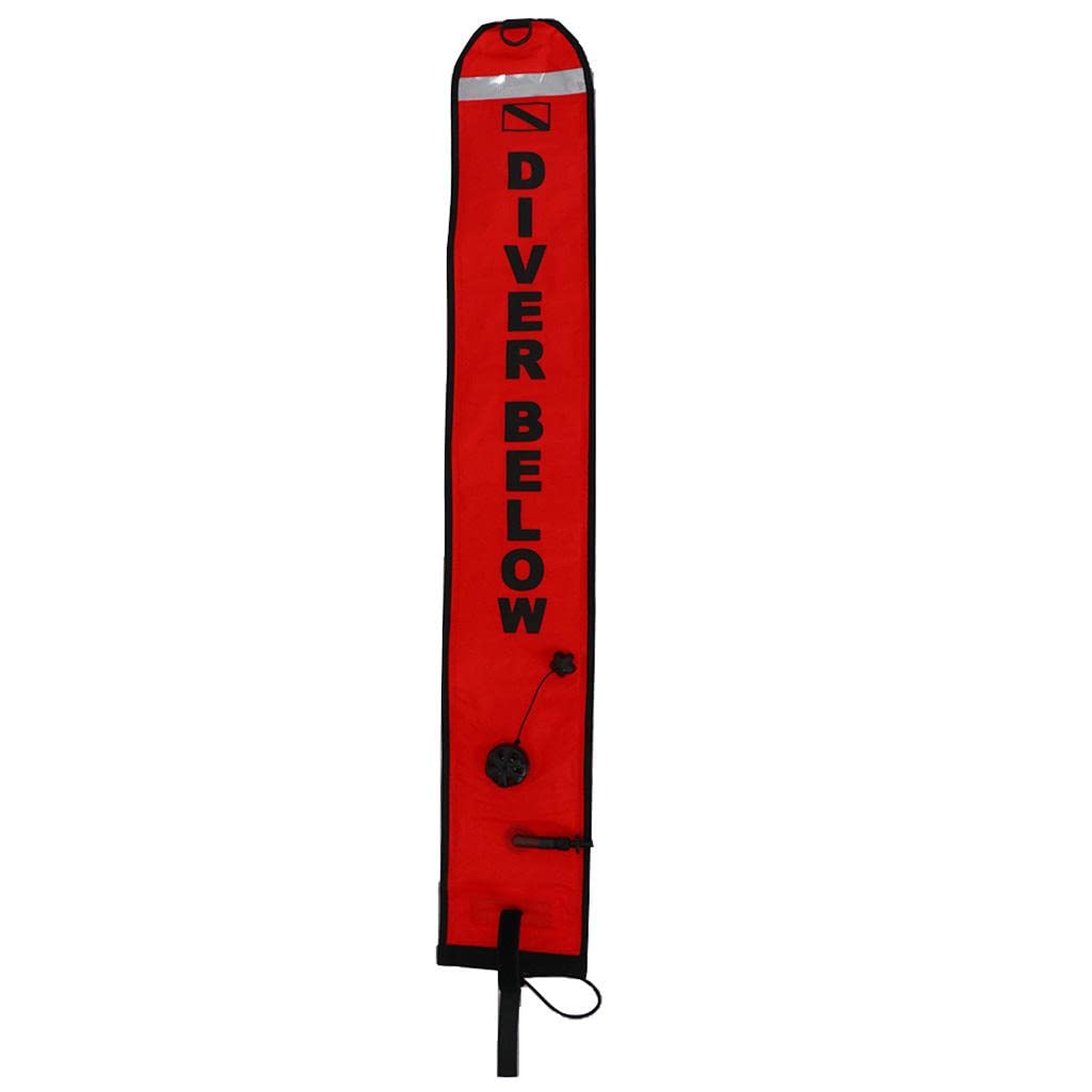 Kush Safety High Visibility Scuba Diver SMB Surface Marker Buoy 4ft Red 4