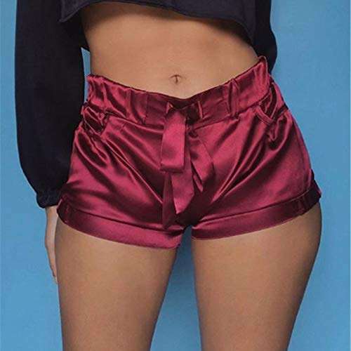 Shorts For Women High Waisted Sexy Satin Pants Summer Casual Beach Shorts With Pocket Teresamoon 2