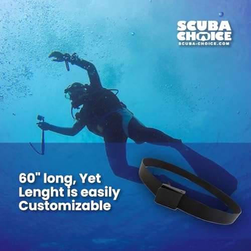 Scuba Choice Scuba Diving 60" Long 2" Webbing Weight Belt with Plastic Buckle, Black 4