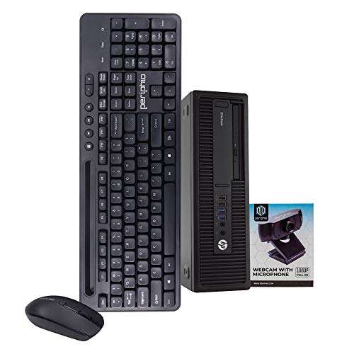 HP 800 G2 Desktop PC Computer, Intel i5-6500, 8GB DDR4 RAM, 240GB Solid State, Windows 10 Pro, New 1080p Webcam, New Wireless Keyboard & Mouse, New 16GB Flash Drive, WiFi (Renewed) 1