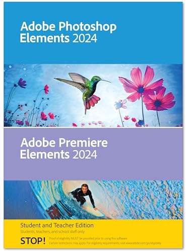 Adobe Photoshop Elements 2024 and Premiere Elements 2024 Student & Teacher Edition | Box with Download Code