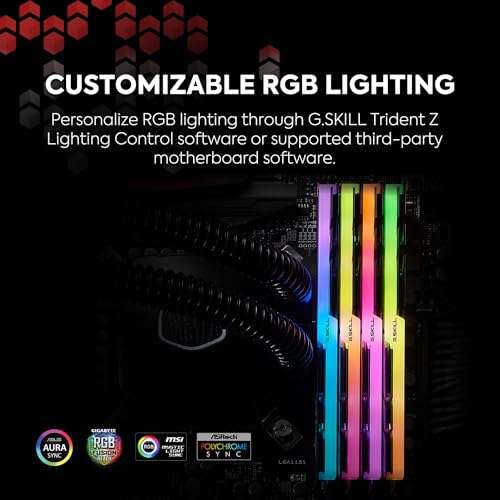 G.SKILL Trident Z RGB Series DDR4 RAM (XMP) 16GB (2x8GB) 3600MT/s CL18-22-22-42 1.35V Intel AMD Desktop Computer Memory U-DIMM (F4-3600C18D-16GTZRX) 3