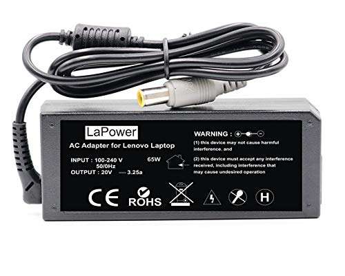 Lapower Compatible Laptop Charger Adapter for Lenovo ThinkPad PA-1650-171, PA-1900-171 65w 3.25a 20v(Power Cord Included)