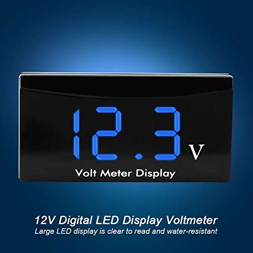 Digital Voltmeter, DC 12V Digital Small Little LED Display Volt Voltage Measuring Gauge Digital Voltmeter Ammeter Waterproof Voltmeter Panel Meter for Car Car Vehicle Accessory 2