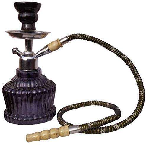 Designer Decorative Glass Hookah Pot (Black_4 Inch X 6 Inch X 16 Inch) 6