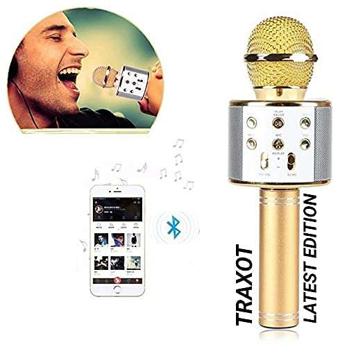 mattina Advance Handheld Wireless Singing Mike Multi-Function Bluetooth Karaoke Mic with Microphone Speaker for All Smart Phones 5