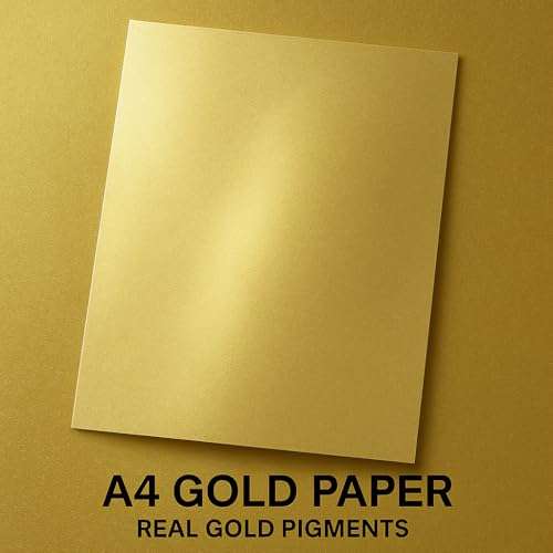 Premium Metallic Paper with Real Gold Pigments – 120gsm (32lb Bond) Shimmer Certificate & Cardstock Sheets for Inkjet & Laser Printers – For Awards, Diplomas, Invitations, Crafts & Gift Certificates 4