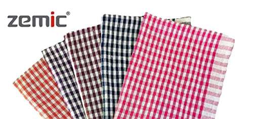 Zemic Kitchen Duster Wet Dry Cotton Cleaning Cloth/Mop 16 x 16 inch (Pack of 12) - Assorted Colour 3