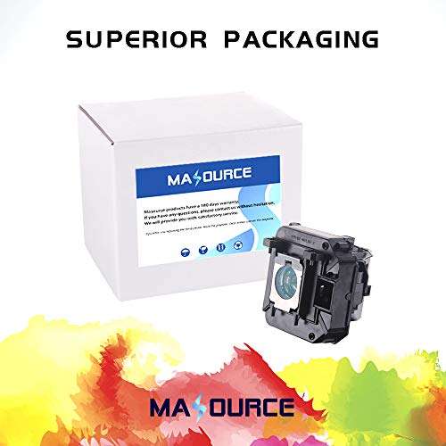 V13H010L60/ELP LP60 Premuim Quality Replaceable Lamp, with Generic Housing for EPSON Projector PowerLite 420 425W 905 92 93 95 96W BrightLink 425Wi 430i 435Wi by Masource 6