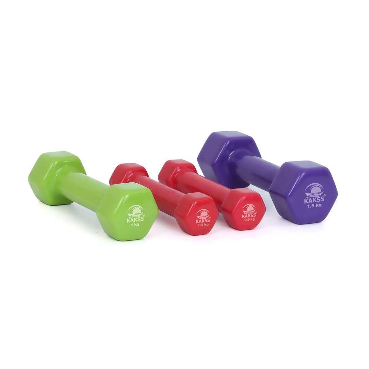 Kakss Cast Iron Vinyl Coated Dumbbells (0.5+ 0.5= 1 KG) 3