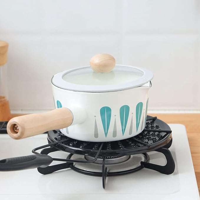 VBM Induction Heat Diffuser BBQ Plate Gas Stove Flame Guard Iron Simmer Ring with Handle for Cooktop Converter Flame Guard Conduction Cast For Coffee Milk Heating 3