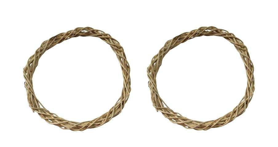3A Featuretail Natural Willow Ring for Craft Work, Wreath Making, Christmas Decor, Wall/Door Decoration DIY Craft (Pack of 2, 6 Inch Cane Rings) 1