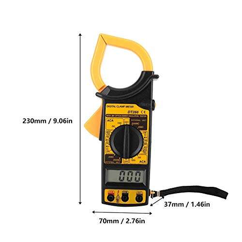 Electric Clamp Tester Multimeter, DT266 Digital Clamp Multimeter 1999 Counts AC DC Volt Resistance Tester, Pocket Portable Meter Equipment Industrial 5