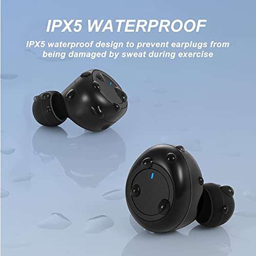 Wireless Earbuds Bluetooth in Ear Light-Weight Headphones Built-in Mic, IP7 Waterproof, Immersive Premium Sound Long Distance Connection Headset Speaker with Charging Case, for Sport and Running 2