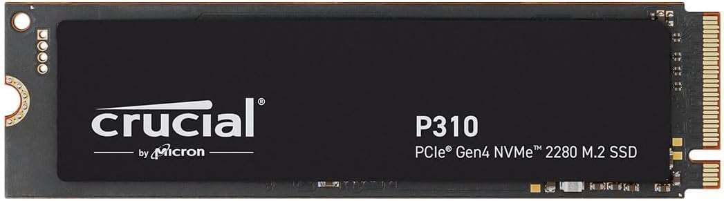 Crucial P310 1TB SSD, PCIe Gen4 NVMe M.2 2280, Up to 7,100MB/s, for Laptop, Desktop (PC), & Handheld Gaming Consoles, Includes Acronis Data Recovery Software, Solid State Drive - CT1000P310SSD801 1