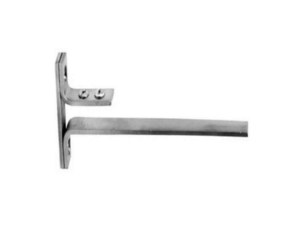 Smart Shophar Steel F Type Rectangle Glass Shelf Bracket 6 Inches 8 MM Silver Pack of 1 Set