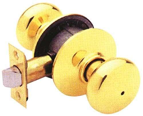 Schlage F40 PLY 605 Plymouth Door Knob, Bed & Bath Privacy Lock, Bright Brass 2