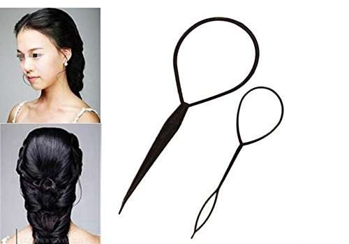 1Set(2pcs) Black Plastic Magic Hair Braid Ponytail Maker Clip Tool Simple Diy Hair Style Accessories Styling 3