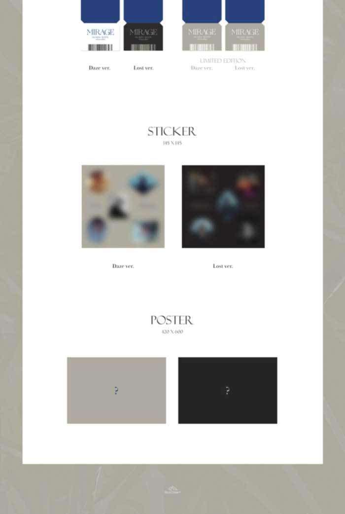 Ha Sungwoon Mirage 4th Mini Album 2 Version Set CD+72p PhotoBook+1p Sleife PhotoCard+1p Film PhotoCard+1p Folded PhotoCard+Sticker+Message PhotoCard Set+Tracking Kpop Sealed 6