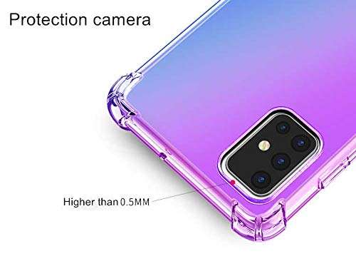 Lmposla for Galaxy A71 5G Case[Not for A71 5G UW from Verizon], Shockproof Slim Flexible Double-Color TPU Soft Silicone Airbag Anti-Drop Protection Case Cover for Samsung Galaxy A71 5G (Pink/Teal) 5
