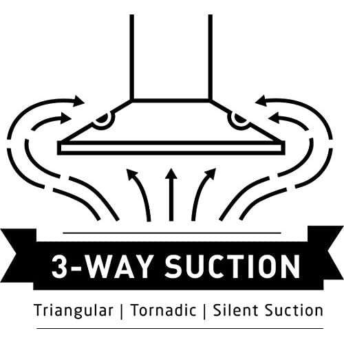 Faber 60cm 3 Way Silent Suction Chimney, 1150 m3/hr (Stilo Slim 3D Plus, 2 T2S2 T2S2 BK LTW 60,Triple Layer Baffle Filters, Black) 5