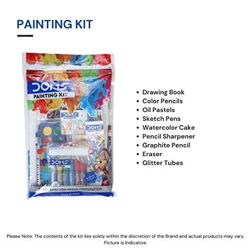 DOMS Painting Kit Pack of 8 Items for Kids Artists Office Works (Multicolour) 2