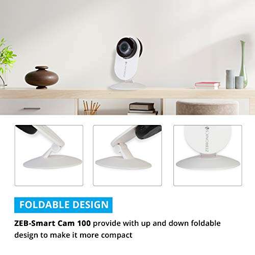 Zebronics Zeb Smart Cam 100 Smart Home Automation WiFi Camera with Remote Monitoring, Advanced Motion Detection, Day/Night Mode, Live Streaming, Micro SD Card Slot, 2 Way Audio, works with Android and iOS Smartphones 5
