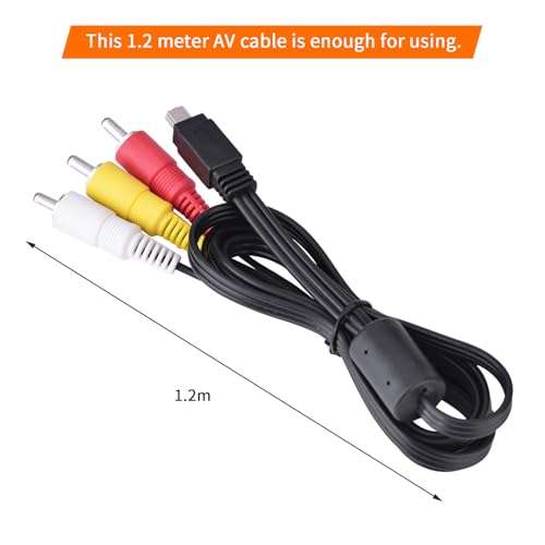 Demeras Mini USB to 3 RCA AV Cable for Camera to TV Wire - Compatible With IXUS 990 IS 980 IS 970 4
