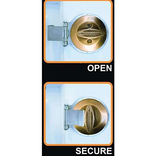 Deadbolt Secure, Prevent Lock Bumping, Prevent Lock Picking for in-Swinging and Out-Swinging Doors, Install in Minutes, no Drilling (Nickel Plated) 2
