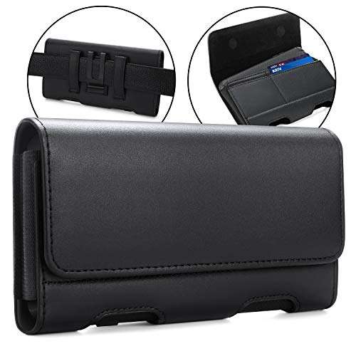 BECPLT for Google Pixel 9 Pro / 8 Pro / 6 / 4 XL Case with Leather Holster and Belt Clip (Black) 1
