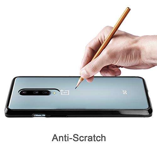Orzero Case Compatible for OnePlus 8, OnePlus 8 UW (Verizon Version), Solid Acrylic Back Cover TPU Frame Scratch Resistant Shock Absorbing Body Protection Phone Case - Black 6