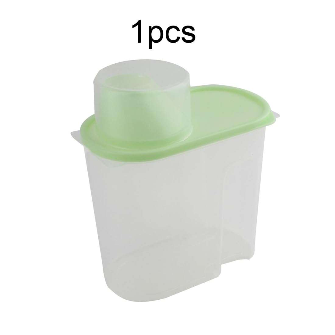 uxcell Plastic Family Kitchenware Sugar Rice Food Fresh Storage Box Container 1.9L Green 3