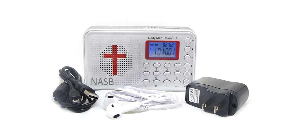 Daily Meditation NASB Audio Bible Player - New American Standard Electronic Taking Bible with Charger and Earphone, Portable to Listen at Anywhere Anytime 1