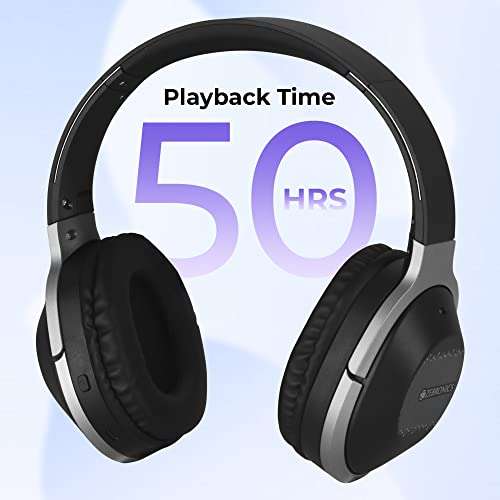 Zebronics Zoom Bluetooth 5.0 Wireless Headphone with 50 Hours Battery Backup, Deep Bass, Voice Assistant, Dual Pairing, Foldable Design, Built-in Mic and Calling Function 3