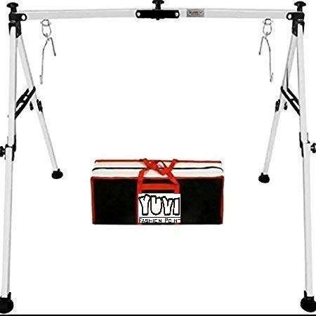 Yuvi fashion point® - Silver Premier Series Stainless Steel Folding Baby Cradle with Soft Cotton Mosquito Net Hammock 3