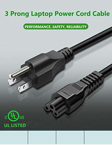 Notebook Computer Laptop Charger Spare: IEC-60320 IEC320 C5 to NEMA 5-15PQ 3